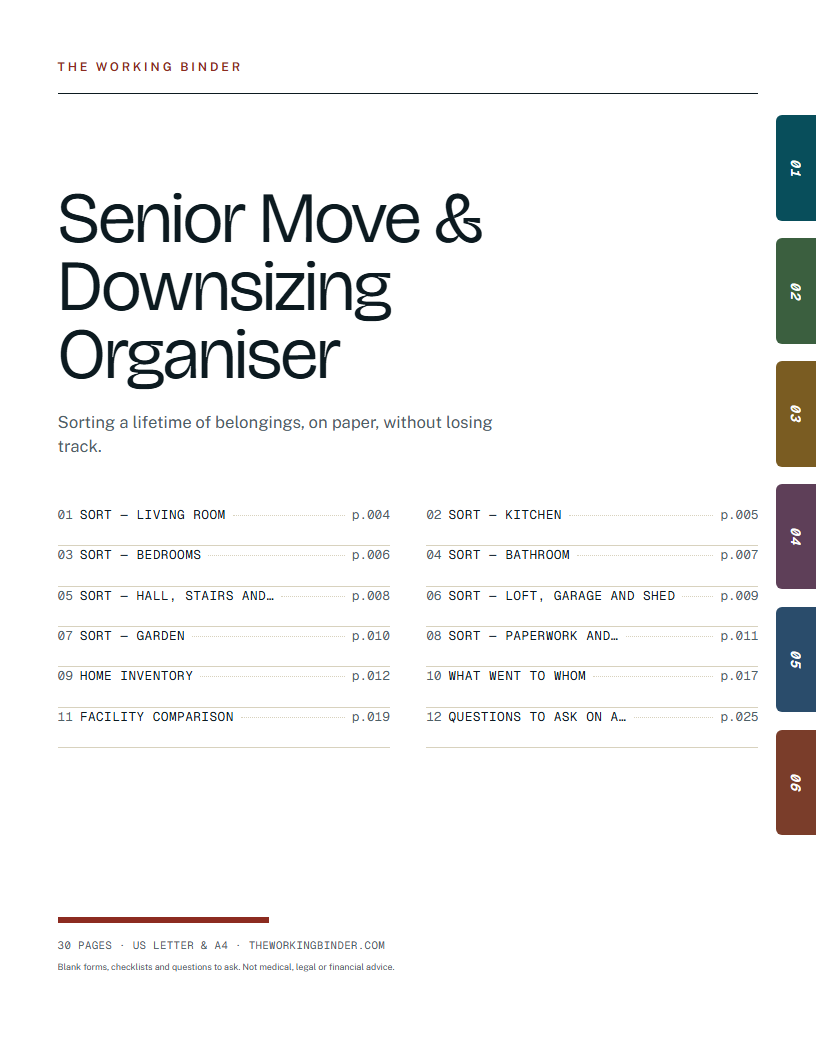 Senior Move & Downsizing Organiser — Senior Move & Downsizing Organiser