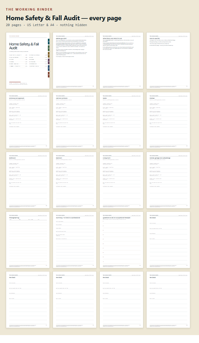 Every page of Home Safety & Fall Audit, shown as thumbnails
